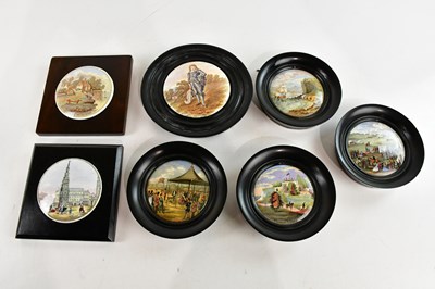 Lot 2783 - F. R. PRATT; seven Prattware pot lids,...