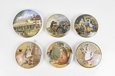 Lot 2786 - F. R. PRATT; six Prattware pot lids including '...