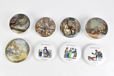 Lot 2788 - F. R. PRATT; five Prattware pot lids including...