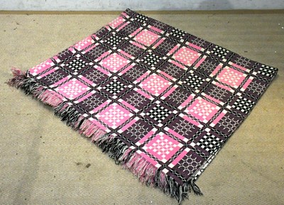 Lot 2612 - A vintage Welsh blanket, in shades of pink,...