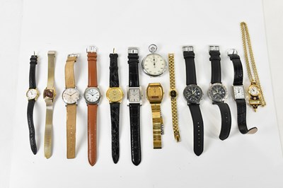 Lot 613 - MEDA; a chrome cased wristwatch, the silvered...