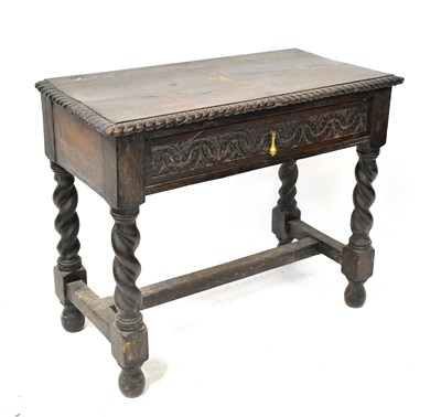 Lot 41 - A Victorian oak side table, with gadrooned...