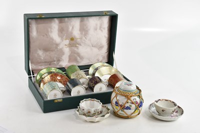 Lot 2824 - MINTON; a 'Brogade' pattern set of cased cups...