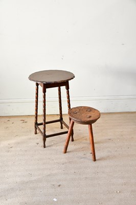 Lot 2441 - A 1920s oak occasional table with scalloped...