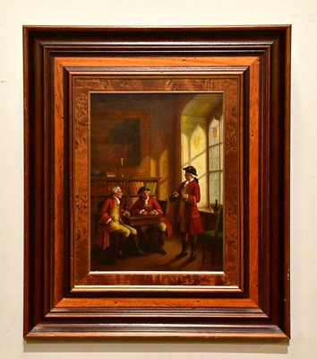 Lot 2993 - MEMBLING; oil on board, 'Interior', 40 x 30cm,...