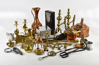 Lot 2634 - A collection of Victorian and later metalware...