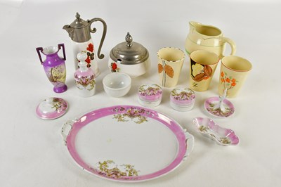 Lot 675 - CLARICE CLIFF; an Art Deco jug with linear...