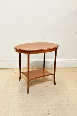Lot 2401 - An Edwardian inlaid mahogany two tier...