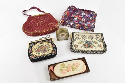 Lot 2614 - Four vintage handbags, silk collection...