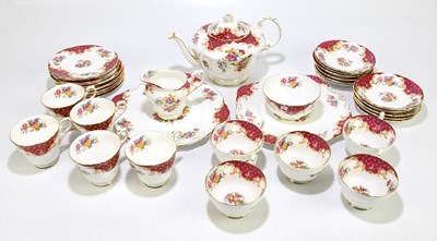 Lot 636 - PARAGON; a 'Rockingham' pattern part tea...