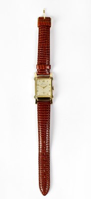 Lot 890 - BULOVA; a lady's gold-plated wristwatch, the...