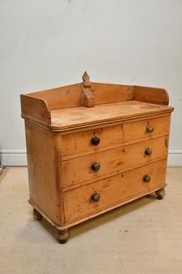 Lot 2270 - An old pine washstand with two short over...