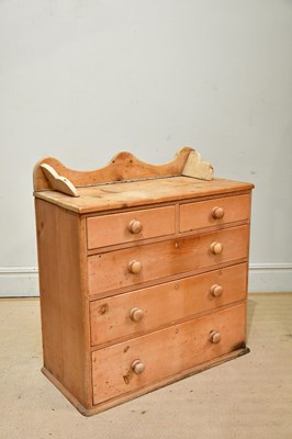 Lot 2272 - An old pine washstand with two short drawers...