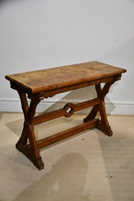 Lot 2273 - A Victorian pitch pine side table on X...