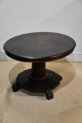 Lot 2404 - A 19th century oval mahogany tilt-top table,...