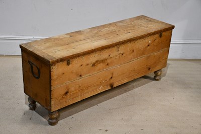 Lot 2271 - An old pine coffer, height 55cm, width 132cm,...