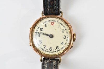 Lot 1881 - A vintage 9ct yellow gold wristwatch, with...
