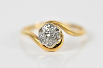 Lot 1484 - An 18ct yellow gold and diamond flower head...
