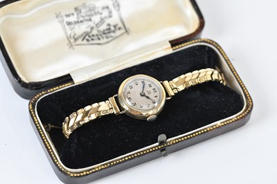 Lot 584 - OMEGA; a lady's vintage 9ct gold wristwatch,...
