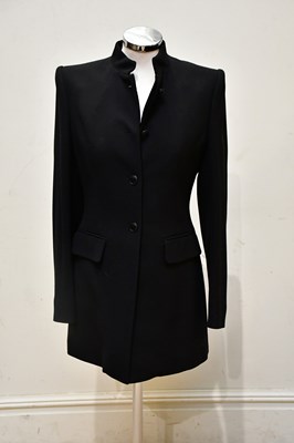 Lot 1952 - HERMÈS; a 100% wool black long blazer, with...