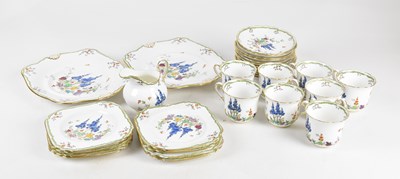Lot 2815 - TUSCAN CHINA; a part tea service with floral...