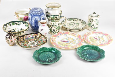 Lot 2792 - A hand painted twin handled pedestal vase...