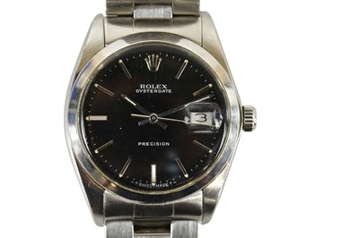 Lot 555 - ROLEX; a gentleman's stainless steel Oyster...