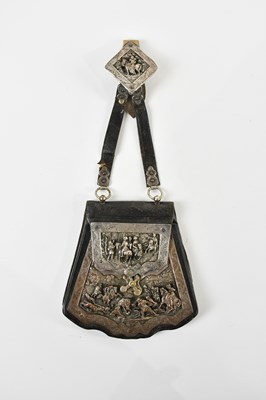 Lot 2578 - A 19th century leather belt purse with white...