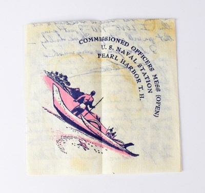 Lot 503 - A WWII period napkin from the Commissioned...