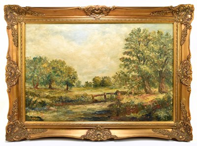 Lot 1353 - H. MELLOR;  oil on panel, landscape with trees