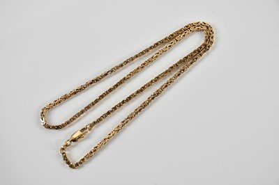Lot 1607 - A 9ct yellow gold box link chain, length 43cm,...