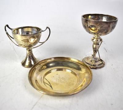 Lot 855 - Two hallmarked silver trophies comprising a...