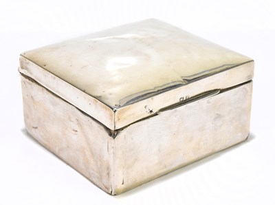 Lot 2201 - A hallmarked silver cigarette box of square...