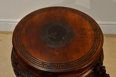 Lot 43 - A Chinese carved circular occasional table,...