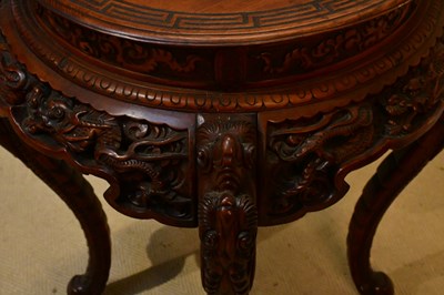 Lot 43 - A Chinese carved circular occasional table,...