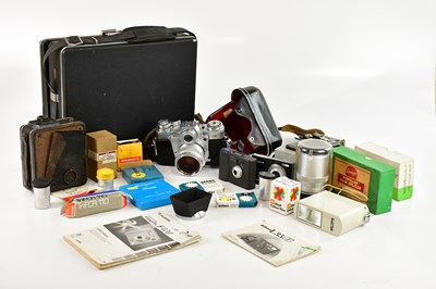 Lot 1686 - ZEISS; an Ikon Contarex camera and a Kodak...