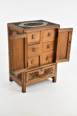 Lot 1359 - A Chinese Canton carved hardwood jewellery...
