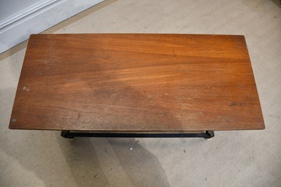 Lot 23 - A retro teak top coffee table, with metal...