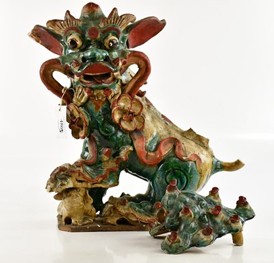 Lot 1361 - A large Chinese ceramic model of a Dog of Fo,...