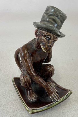 Lot 204 - SARREGUEMINES; a Victorian majolica 'Darwin'...