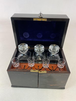 Lot 3 - A Victorian coromandel decanter box, the...