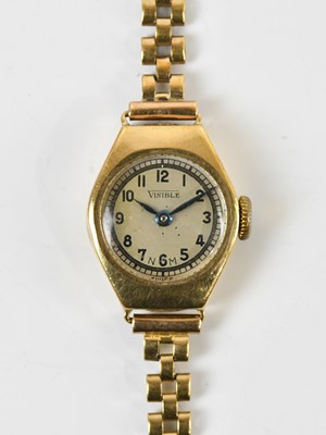 Lot 1854 - VISIBLE; a lady's vintage 9ct yellow gold...
