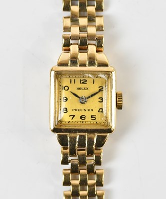 Lot 1835 - ROLEX; a 9ct gold cased wristwatch, the dial...