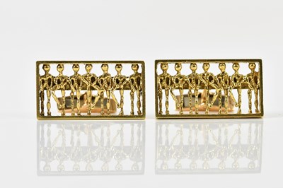 Lot 1701 - STUART DEVLIN; a pair of 18ct yellow gold...