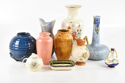 Lot 1556 - An collection of assorted art pottery vases...
