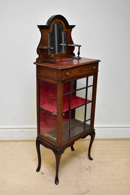 Lot 2439 - An Edwardian inlaid display cabinet for...