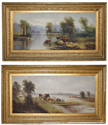 Lot 1413 - C.H CHAPMAN; a pair of oil on canvas, naïve country scenes