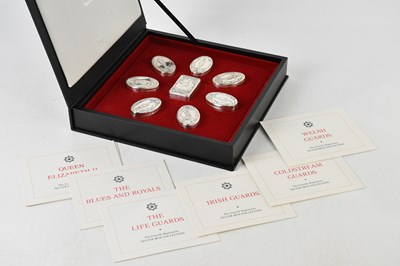 Lot 1043 - FRANKLIN MINT LTD; a Guards Regiments silver...