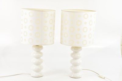 Lot 1437 - ROYAL DOULTON; a pair of Sheerlite five ring...