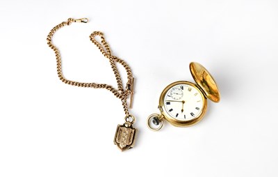 Lot 1257 - A 10ct yellow gold filled full hunter pocket...